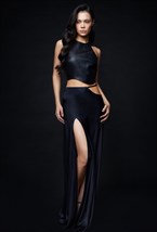 Черный кожаный топ - фото 120816