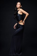 Черный кожаный топ - фото 120817