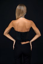 Кожаный корсет с молнией сбоку - фото 120841