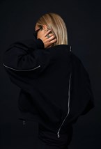 Денимовый бомбер - фото 120861