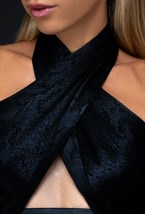 Халтер-топ питон со съемным кожаным ремнем - фото 120882