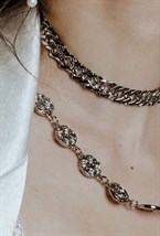 Chain with braided circles Rhodium - фото 122260