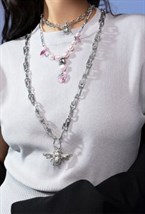 Bug Chain Rhodium Necklace - фото 122269