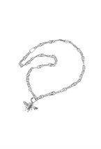 Fly Symbol Chain Necklace Rhodium - фото 122278