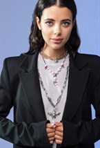 Fly Symbol Chain Necklace Rhodium - фото 122280