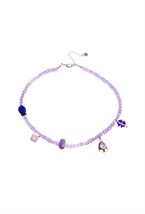 Choker made of purple cubes - фото 122362