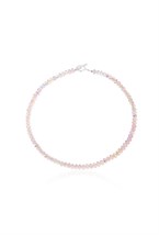Choker made of pink jewelry glass beads - фото 122367