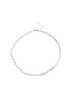 Necklace made of sparkling beads Rhodium - фото 122379