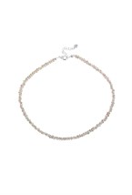 Choker made of beige jewelry glass Rhodium - фото 122382