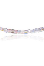 Jewelry glass choker in the form of cubes, multicolor Rhodium - фото 122392