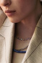 Jewelry glass choker in the form of cubes, multicolor Rhodium - фото 122393