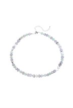 Choker made of green Jade and Hematite in the shape of a heart Rhodium - фото 122397
