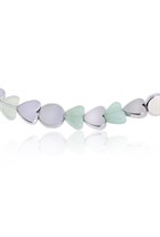 Choker made of green Jade and Hematite in the shape of a heart Rhodium - фото 122398