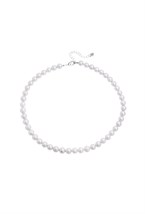 Choker made of silver-gray pearls Rhodium - фото 122400