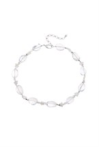 Necklace made of large rhinestone beads Rhodium - фото 122406