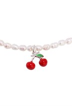 Choker with Cherry Pendant Rhodium - фото 122416