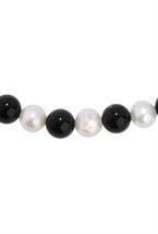 Choker made of natural Pearls and black Agate - фото 122428