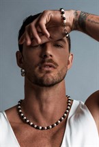 Choker made of natural Pearls and black Agate - фото 122429