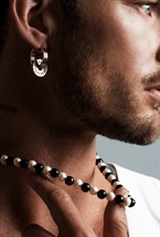 Choker made of natural Pearls and black Agate - фото 122438