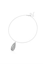 Сhoker with a rhinestone Drop pendant Rhodium - фото 122443