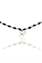 Black Agate Choker with Cat Symbol - фото 122456