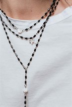 Black Agate Choker with Cat Symbol - фото 122457
