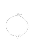 Pulse Symbol Chain Choker Rhodium - фото 122479
