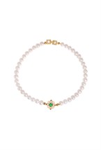 Pearls Green Crystal Choker - фото 122510