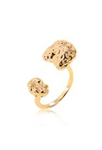 Unisex Ring Crumpled metal Gold - фото 122519