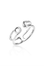 Unisex Open Ring with Pin Elements Rhodium - фото 122525