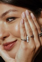 Double ring Rhodium - фото 122546