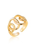Ring with a braided chain Gold - фото 122553