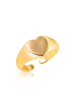 Signet ring with a heart symbol Gold - фото 122558