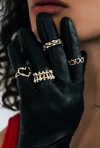 Triple ring with protruding cubic zirconia Gold - фото 122576