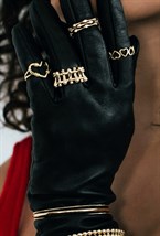 Triple ring with protruding cubic zirconia Rhodium - фото 122588