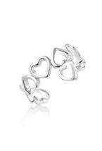 Ring with micro hearts Rhodium - фото 122595