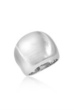 Wide signet ring Rhodium - фото 122603