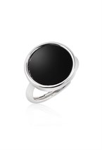 Signet ring with acrylic Rhodium - фото 122614