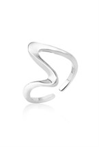 Ring with a soft bend Rhodium - фото 122630