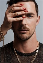 Ring with a soft bend Rhodium - фото 122631