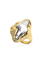 Bicolor ring with a marine motif - фото 122643
