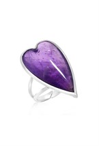 Purple Amethyst Heart Ring - фото 122645