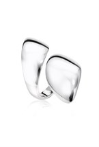 Large ring abstraction, glossy finish Rhodium - фото 122654