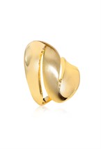 Large abstraction ring, a combination of glossy and matte gold - фото 122655