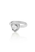 Heart Zirconia Rhodium Ring - фото 122659