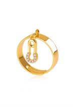 Gold Ring with Pin Charm - фото 122665