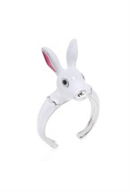 Enamel Rabbit Ring Silver - фото 122668