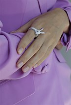 Enamel Rabbit Ring Silver - фото 122669