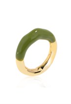 Green Enamel Ring Gold - фото 122677