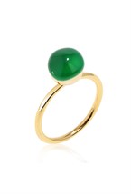 Green Enamel Stone Ring Gold - фото 122680